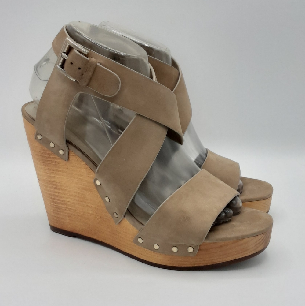 Joie Leather Strapy Wedge Platform Heels Size EU 37.5.